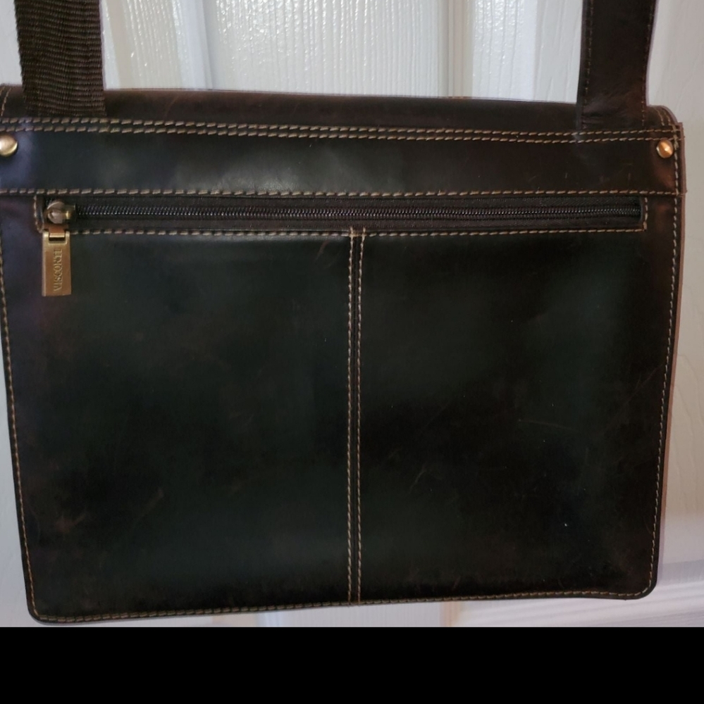 Visconti Leather Messenger Bag